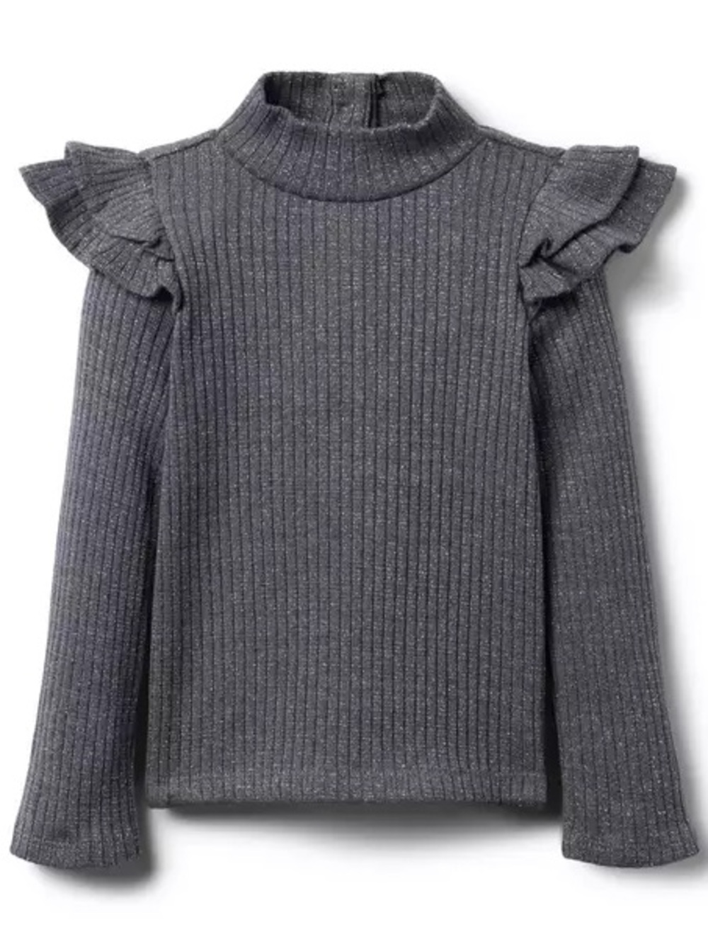 NWT Janie and Jack Sparkle Ribbed Ruffle Top-Size 8